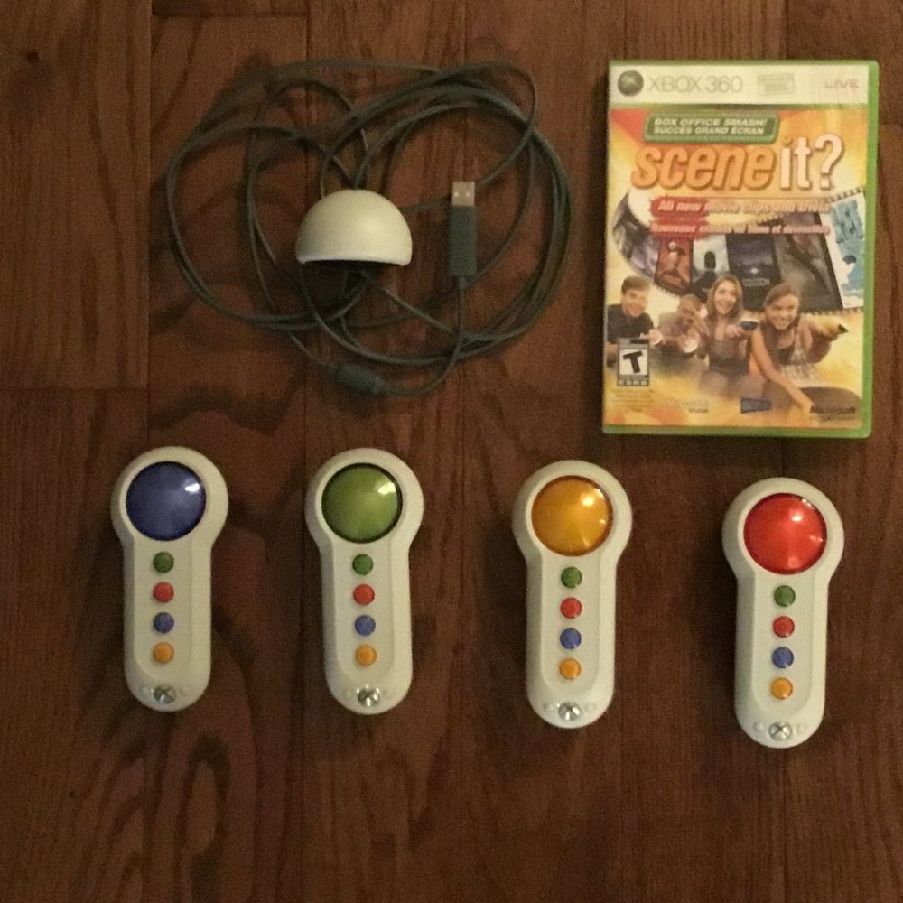 XBOX 360 Big Button Controller Pads X 4 Plus IR Receiver & Scene It OEM  Tested